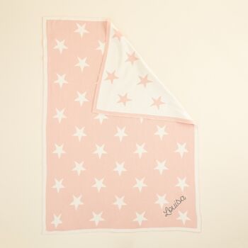 Personalised Pink Star Intarsia Blanket, 3 of 7