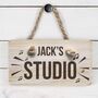 Personalised Wooden Music Studio Sign, thumbnail 1 of 2