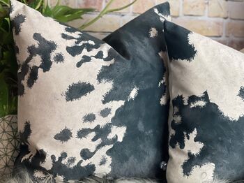Cowhide Pattern Velvet Cushions Friesian, 12 of 12