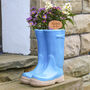 Personalised Bright Blue Welly Boot Planters Set, thumbnail 6 of 11