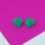 Monstera Leaf Stud Statement Earrings, thumbnail 2 of 4