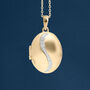 Personalised 9ct Yellow Gold Diamond Oval Locket, thumbnail 2 of 12