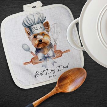 Personalised Dog Chef Hat Gift Pot Holder / Grab, 8 of 12