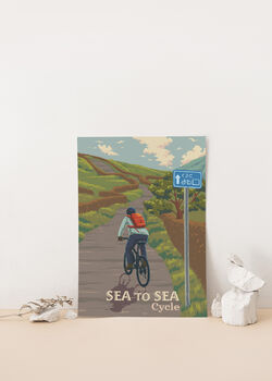 Sea To Sea C2 C Coast To Coast Cycling Travel Poster, 2 of 8