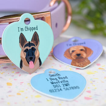 Premium Dog Breed Heart Tag Illustrated, 3 of 12