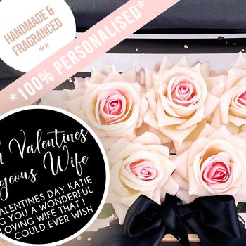 Personalised Scented Blush Rose Valentines Day Gift, 4 of 9
