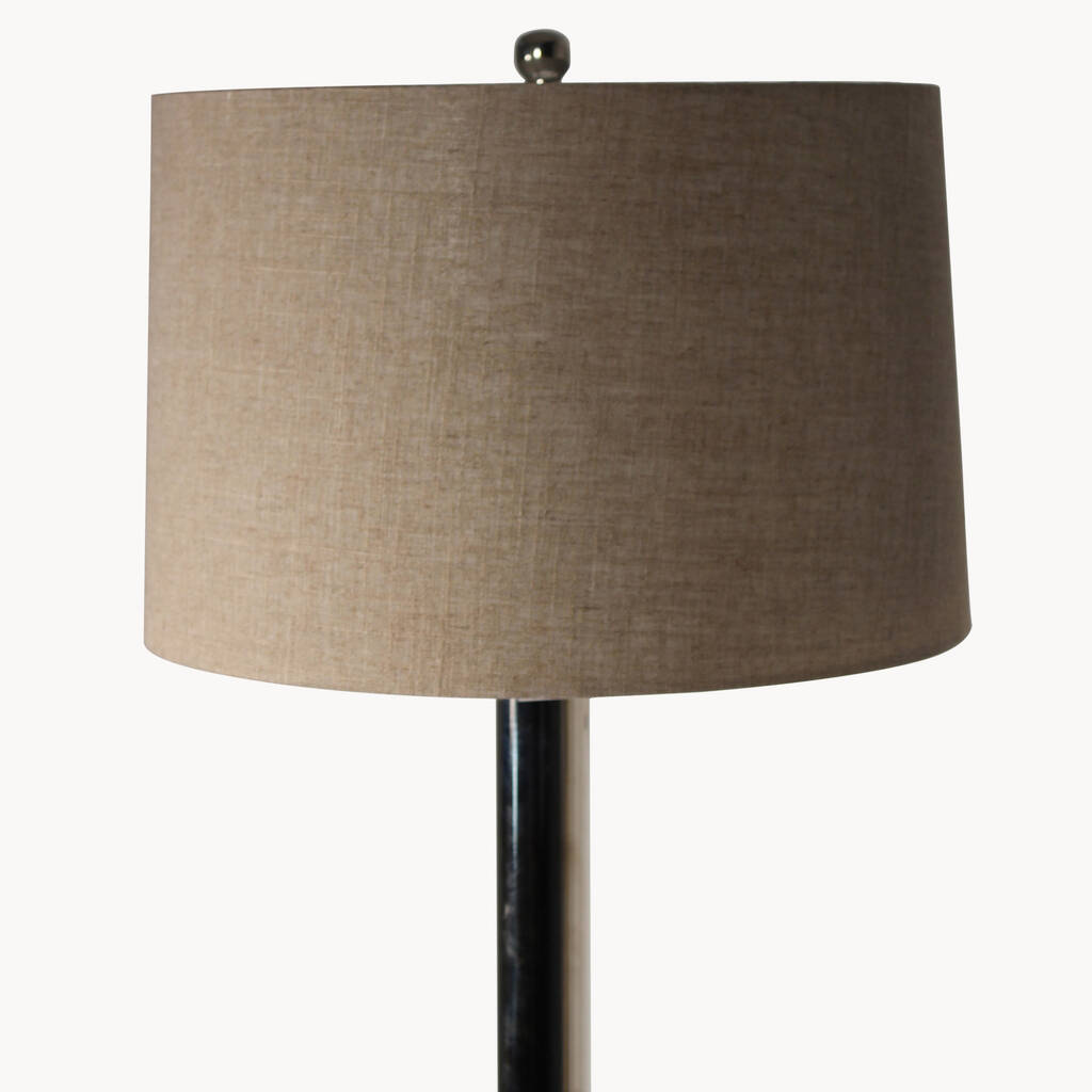 Clifton Nickel Floor Lamp With Natural Linen Shade By One ... Clifton Nickel Floor Lamp With Natural Linen Shade By One ...