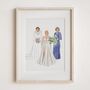 Personalised Wedding Portrait – Mother Of The Bride Gift, Hand Drawn From Photo, Christmas Keepsake For Mum, thumbnail 6 of 11