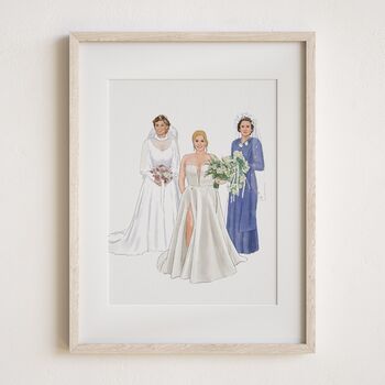 Personalised Wedding Portrait – Mother Of The Bride Gift, Hand Drawn From Photo, Christmas Keepsake For Mum, 6 of 11