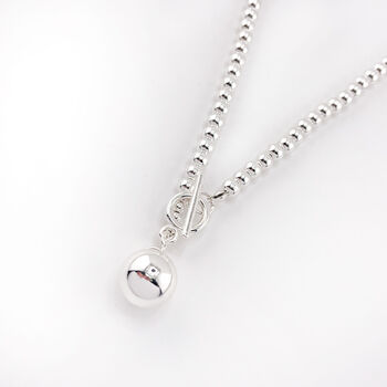 Ball Necklace With T Bar Clasp, 2 of 10