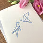 'Origami Birds' Letterpress Card, thumbnail 1 of 3