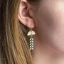 Enamel Leaf Chain Drop Earrings, thumbnail 5 of 8