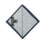 Mens Navy Geometric Print Pocket Square, thumbnail 6 of 6