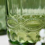 Aurielle Embossed Green Tumbler Glass, thumbnail 2 of 3