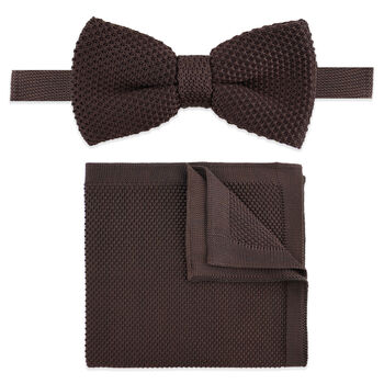 Wedding Handmade Polyester Knitted Pocket Square In Dark Brown, 5 of 9