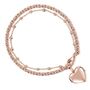 18 K Rose Gold Plated Rope Chain Heart Locket Bracelet, thumbnail 2 of 5