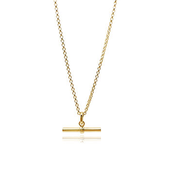 Sterling Silver Or Gold Plated T Bar Necklace, 5 of 7