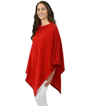 Personalised Red 100% Cashmere Button Poncho Gift Boxed, 3 of 10