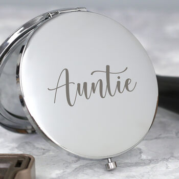 Personalised Name Silver Compact Mirror, 2 of 5