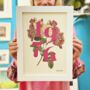 Personalised Birth Flower Date Print, thumbnail 2 of 7
