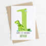 Personalised Children's Birthday Card Green Dinosaur, thumbnail 8 of 8
