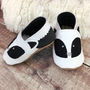 Personalised Badger Baby Shoes, thumbnail 1 of 3
