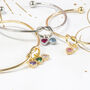 Friendship Knot Bangle With Birthstone Hearts, thumbnail 2 of 10