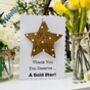 Personalised Teacher Thank You Wooden Gold Star Card, thumbnail 1 of 4