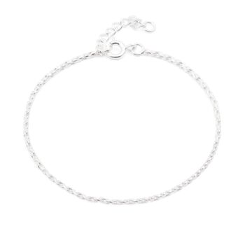 Lesha Sterling Silver Thin Rope Bracelet, 2 of 3