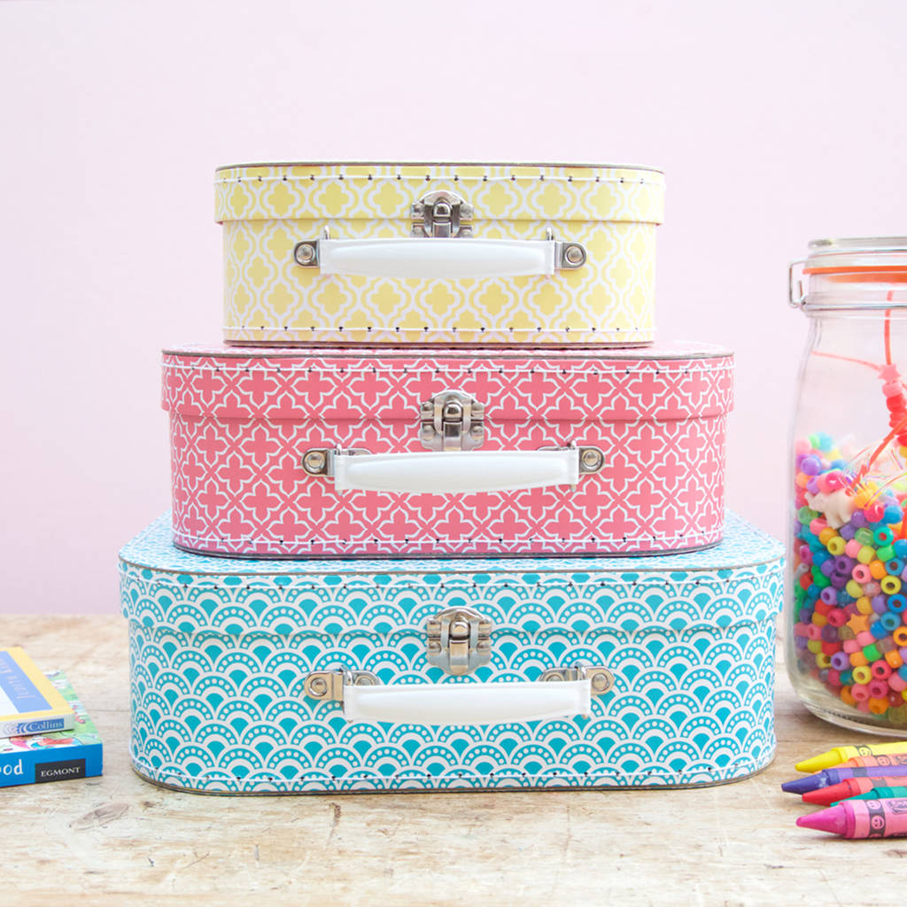 Personalised Children's Patterned Storage Suitcase By Jonny's Sister ...