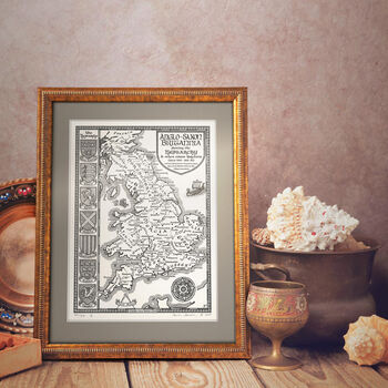 Anglo Saxon Britain Map Hand Drawn Fine Art Print, 2 of 12