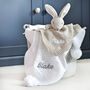 Personalised Bunny Comforter And Cable Blanket White, thumbnail 1 of 12