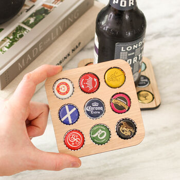 Beer Cap Collector Coaster Birthday Gift For Dad, 6 of 8