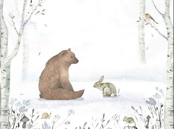 Bear And Rabbit In The Woods Wallpaper, 2 of 4