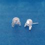 Reindeer Christmas Cz Sparkly Stud Earrings, thumbnail 5 of 6