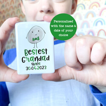 Bestest Grandfather Personalised Ceramic Magnet, 2 of 2