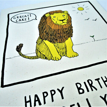 Personalised 'Grreat!' Lion Birthday Card, 4 of 4