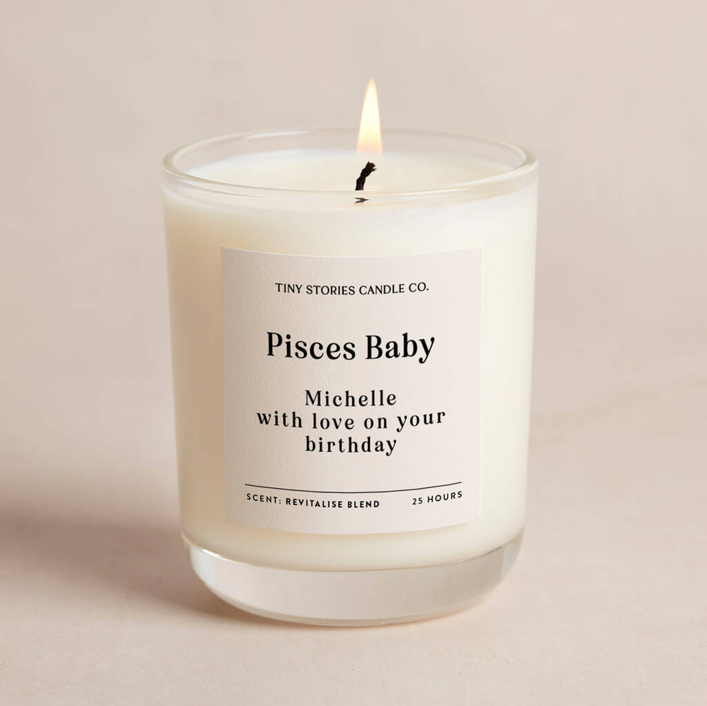 Personalised Pisces Birthday Gift Candle, 1 of 5