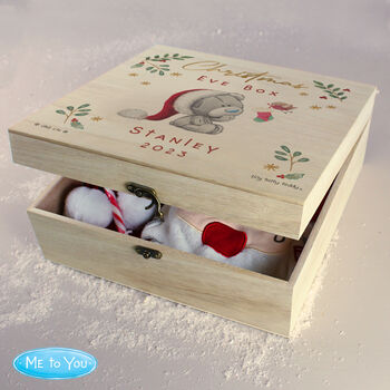 Wooden Christmas Eve Box Personalised Xmas Eve Box For Children, 4 of 7