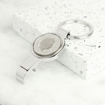 Personalised 21st Birthday Ten Pence Keyring Bottle Opener, 3 of 6