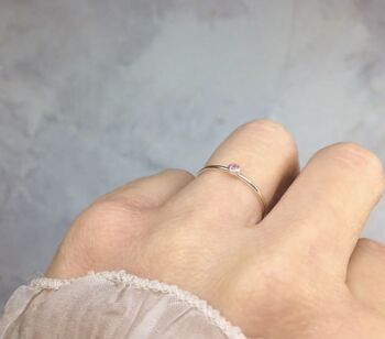 Pink Sapphire Solitaire Ring Silver Or Gold, 10 of 12
