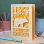 Personalised Papercut Bear Birthday Card, thumbnail 1 of 7