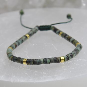 Gemstone Boho Beaded Adjustable Friendship Bracelet, 2 of 9