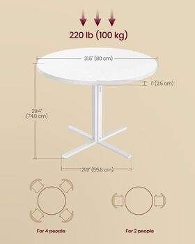 Round Dining Table Farmhouse Kitchen Table, 2 of 7