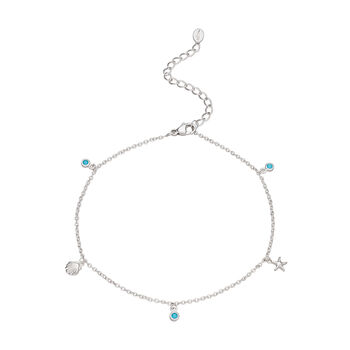 Seaside Anklet With Turquoise Drops, 3 of 5