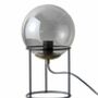 Smoked Glass Sphere Table Lamp With Black Tripod, thumbnail 2 of 2