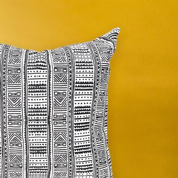 Mud Cloth Cushion Pillow With Insert Boho 18' Square, 3 of 7