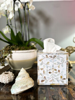 Mother Of Pearl Inlay Tissue Box | Sandy Shores, 4 of 6