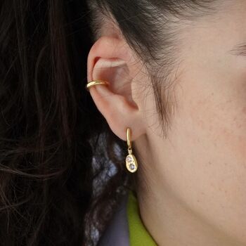 Gemstone Mini Pebble Hoop Earrings, 11 of 12