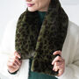 Leopard Print Crossover Scarf, thumbnail 5 of 11